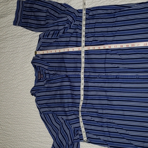 Blue Stripes Button Down Shirt. Office. Work - Picture 6 of 11